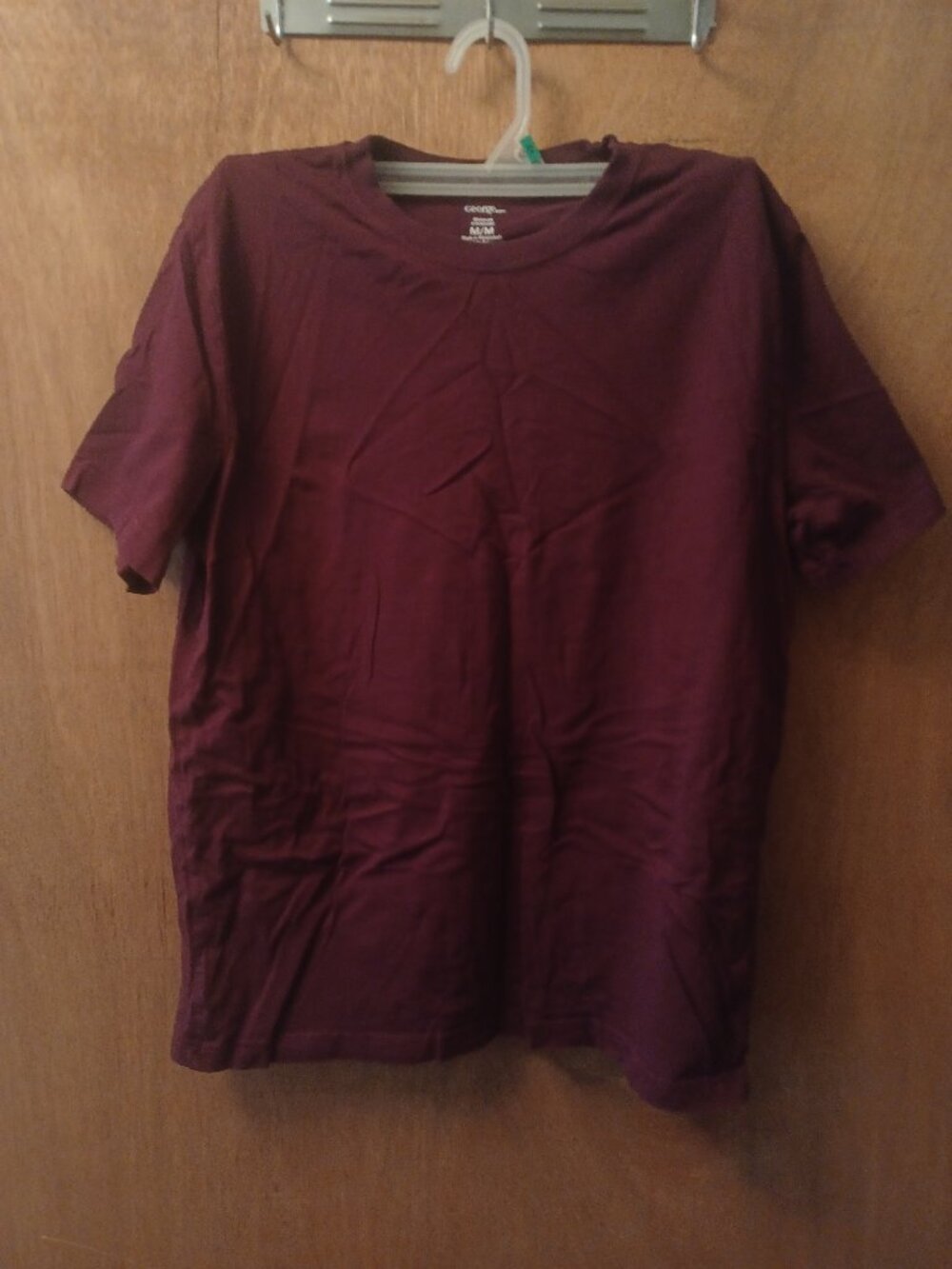 George Dark Red Short Sleeve Crew Neck T-Shirt Men's